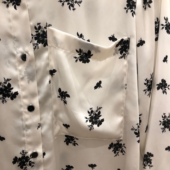 Black & white floral button up shirt from Zara - Picture 6 of 7